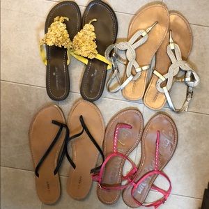 Four pair of size 9 sandals for $10 total